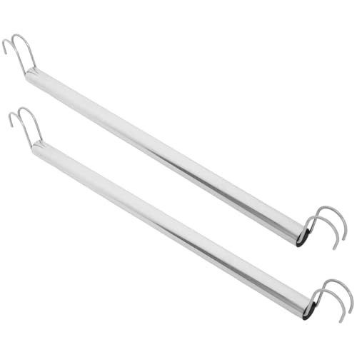 Ciieeo 2 Stück Edelstahl Kleiderstange mit Haken Platzsparende Garderobenleiste für Schrank und Bad Rostfreie Aufbewahrungslösung zur Einfachen Organisation von Kleidung und Handtüchern von Ciieeo