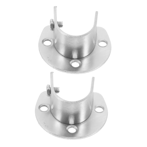 Ciieeo 2 Stück Edelstahl Kleiderstangenhalter U förmige Offene Halterung Stabiler Schrankrohr Sockel mit Schrauben für Gardinen Kleiderstangenmontage von Ciieeo