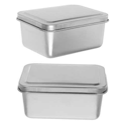 Ciieeo 2 Stück Edelstahl Rechteckige Backform mit Deckel Vielseitiges Kuchen Brotbackblech Langlebig Dicht Schließend für Frischhaltung und Ofenbacken für Küche und Lagerung Ciieeo 2 Stück Edelstahl Rechteckige Backform mit Deckel Vielseitiges Kuchen Brotbackblech Langlebig Dicht Schließend für Frischhaltung und Ofenbacken für Küche und Lagerung von Ciieeo