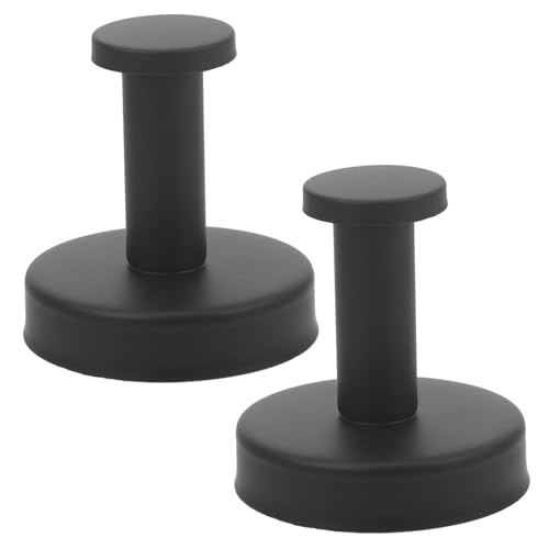 Ciieeo 2 Stück Edelstahl Wandhaken Einzelner Metallhaken Kompakt Rostfrei Vielseitig für Bad Küche Schlafzimmer Flur Stabile Wandmontage Schwarzes Design von Ciieeo