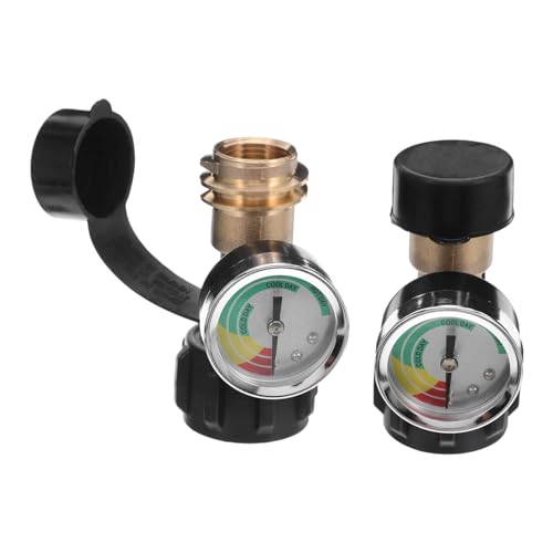 Ciieeo 2 Stück Gaszylinder Adapter mit Manometer Universeller Anschluss Messgerät zur Tankanzeige Wetterfester Messing-verbinder Auslaufsicher für Camper Grill Heizgeräte Ciieeo 2 Stück Gaszylinder Adapter mit Manometer Universeller Anschluss Messgerät zur Tankanzeige Wetterfester Messing-verbinder Auslaufsicher für Camper Grill Heizgeräte von Ciieeo
