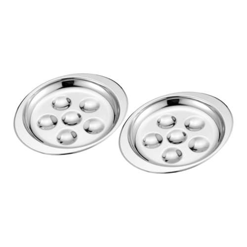 Ciieeo 2 Stück Gebackene Schnecken Meeresfrüchtegericht Französische Muscheln Kleine Pfanne Tiefe Servierplatte Aus Stahl Mit Backlöchern Tellerabdeckung Für Die Mikrowelle von Ciieeo