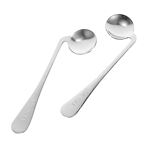 Ciieeo 2 Stück Gebogene Fütterungslöffel für Senioren Ergonomisches Design Lebensmittelechtes Material für Hause und Unterwegs für Kranke und Ältere Menschen von Ciieeo