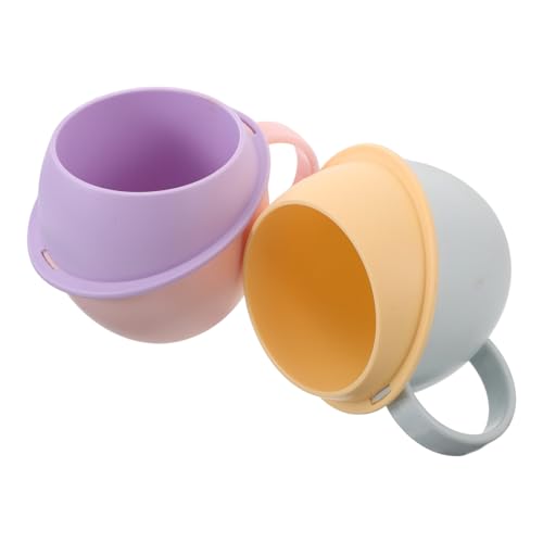Ciieeo 2 Stück Großer Kunststoffbecher mit Griff Unzerbrechlich Design für Badezimmer als Zahnputzbecher oder Trinkbecher für Erwachsene von Ciieeo