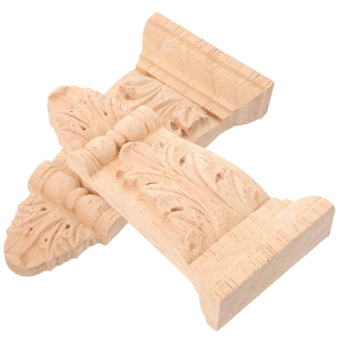 Ciieeo 2 Stück Holz Geschnitzte Applikationen Unbemalt Vintage Holzornamente für Möbel Kommode Schrank Fenster Tür Dekoration Eleganter Antiker Stil Ciieeo 2 Stück Holz Geschnitzte Applikationen Unbemalt Vintage Holzornamente für Möbel Kommode Schrank Fenster Tür Dekoration Eleganter Antiker Stil von Ciieeo
