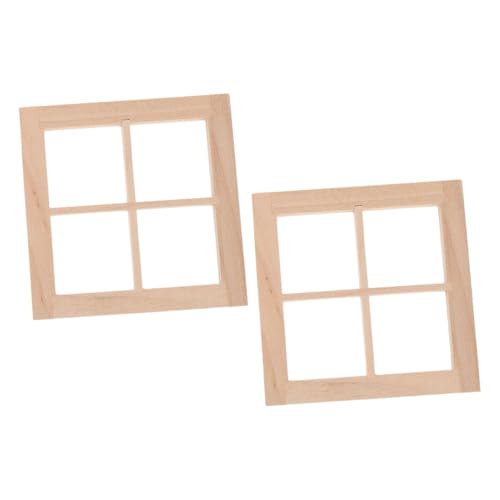 Ciieeo 2 Stück Holzfensterrahmen Viereckige Möbelornamente für DIY Bastelprojekte und Mikro Landschaftsmodelle Ciieeo 2 Stück Holzfensterrahmen Viereckige Möbelornamente für DIY Bastelprojekte und Mikro Landschaftsmodelle von Ciieeo