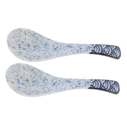 Ciieeo 2 Stück Keramik Suppenlöffel Asiatische Retro Löffel mit Charmantem Muster Kompakte Glatte Porzellan Esslöffel für Suppe und Dekoration Ciieeo 2 Stück Keramik Suppenlöffel Asiatische Retro Löffel mit Charmantem Muster Kompakte Glatte Porzellan Esslöffel für Suppe und Dekoration von Ciieeo