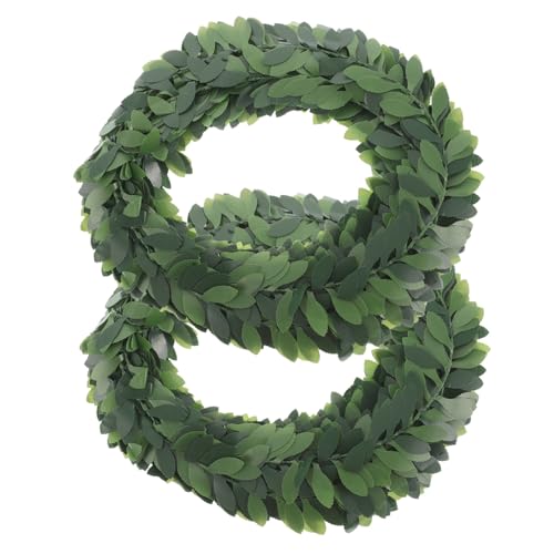 Ciieeo 2 Stück Künstliche Rattan Girlande Grüner Draht für Hochzeitsdekoration DIY Kränze und Bastelprojekte Naturgetreue für Partys und Feierlichkeiten von Ciieeo