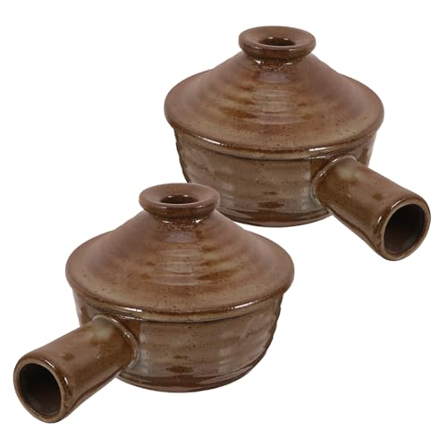 Ciieeo 2 Stück Mikrowellengeeigneter Keramik-casserole-topf mit Deckel Hitzebeständig Vielseitig für Schmoren Backen Kochen Traditionelle Chinesische und Koreanische Kochgeschirr-lösung von Ciieeo