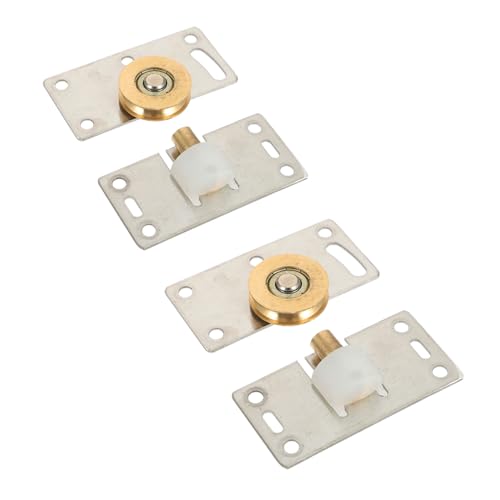 Ciieeo 2 Stück Möbel schiebetürrollen aus Edelstahl und Kupfer Verschleißfest Geräuschlos für Schrank Möbelflügeltüren Einfache Montage Langlebige Pulley Wheels von Ciieeo