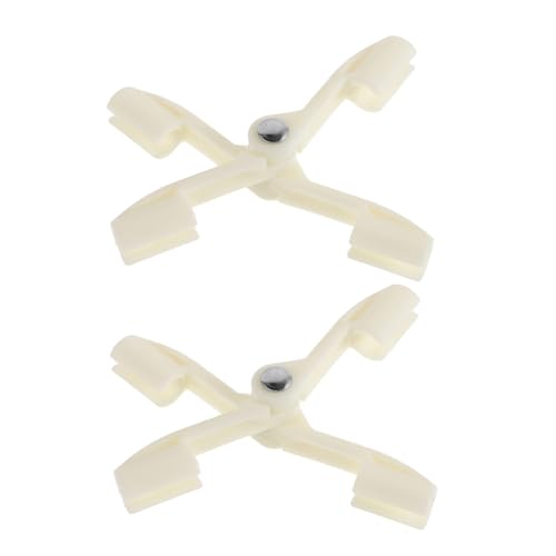 Ciieeo 2 Stück Moskitonetzhalter Netzbefestigungsklammern Schirmnetzclip Netzklammern aus weißem Kunststoff Campingzelt-Clip windfester Kunststoffclip Befestigungsclip Plastik Beige von Ciieeo