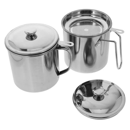 Ciieeo 2 Stück Ölfilterkanne mit Deckel Öltöpfe zur Aufbewahrung und Filtration für Wiederverwendbares Öl Rostfreier Fettbehälter mit Scald Griff Ciieeo 2 Stück Ölfilterkanne mit Deckel Öltöpfe zur Aufbewahrung und Filtration für Wiederverwendbares Öl Rostfreier Fettbehälter mit Scald Griff von Ciieeo