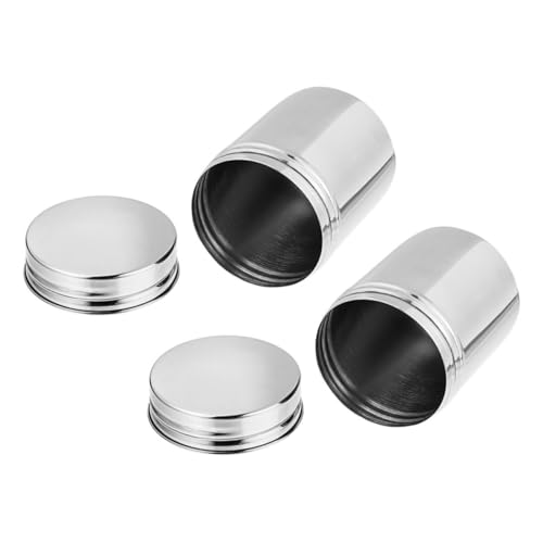 Ciieeo 2 Stück Rohrbehälter Luftdichter Behälter Metallbehälter Tee Aufbewahrungsbehälter Lebensmittelkanister Reise Teedose Runde Versiegelte Dosen Luftdichter von Ciieeo