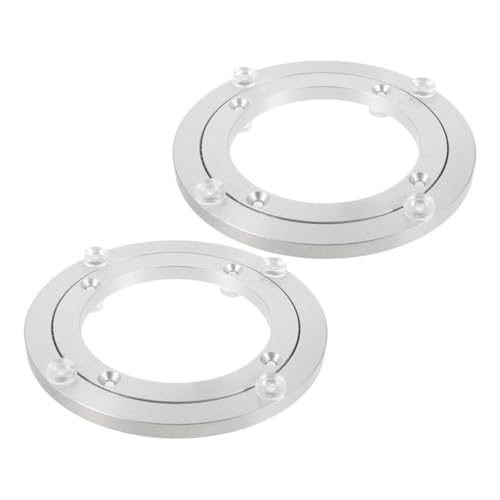 Ciieeo 2 Stück Teiliges Aluminiumlegierung Drehteller Runde Geräuschlose Drehplatte mit Rutsch Beschichtung Schwerlastfähige Drehbasis für Esstisch Schreibtisch und Küchenaufbewahrung von Ciieeo