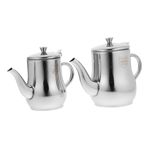 Ciieeo 2 Stück Teiliges Edelstahl Ölbehälter mit Abnehmbarem Feinmasch Sieb Langem Ausgießer Wiederverwendbar Geeignet zur Aufbewahrung und Filterung von Öl Fett Soßen für Küche Haushalt von Ciieeo