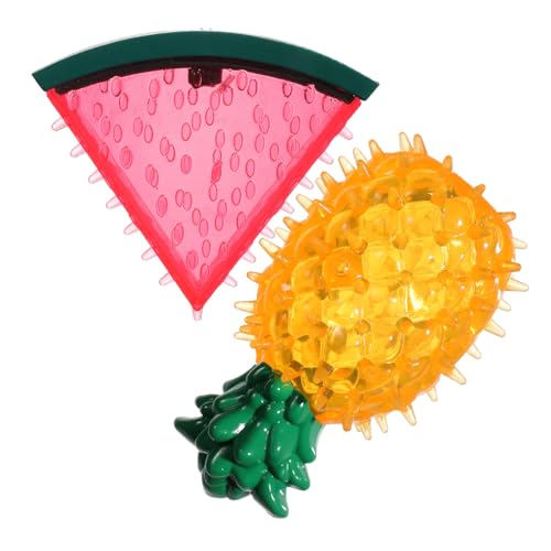 Ciieeo 2 Stück Teiliges Gefrierbares Hundekauspielzeug Sommer aus Weichem Gummi Kühlendes Interaktives in Ananas und Wassermelonenform für Welpen Zahnfreundlich Beißfest mit von Ciieeo
