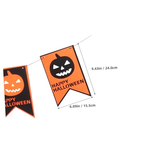 Ciieeo 2 Stück Teiliges Halloween Wimpelbanner aus Leichtem Vliesstoff Orange Schwarz Kürbis Dekoration Einfache Montage Wetterfest für Innen und Außenbereich für Partys und Hausdeko von Ciieeo
