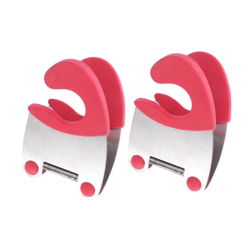 Ciieeo 2 Stück Teiliges Kochgeschirr Clip mit Verbrühung Löffel Halter für Töpfe und Pfannen Küchen Gadget Rot für Utensilienablage von Ciieeo