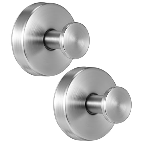 Ciieeo 2 Stück Teiliges Saugnapf haken Edelstahl Extra Robuster Saugnapf für Dusche und Bad Minimalistisches Design Kratzfreie Montage ohne Bohren Vielseitig für Handtücher Luffas Küche von Ciieeo