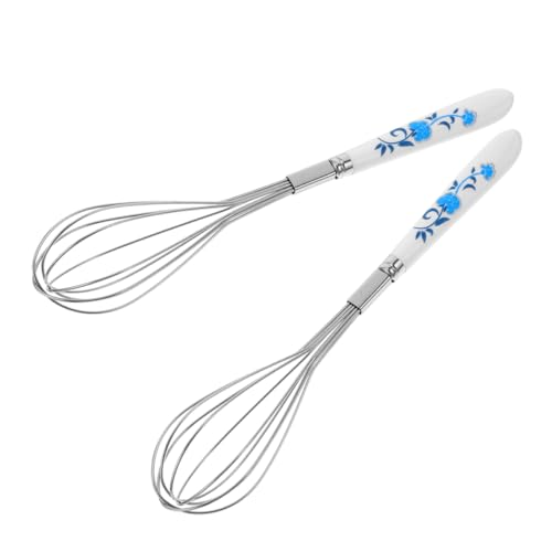 Ciieeo 2 Stück Teiliges Schneebesen mit Keramikgriff Handmixer für Rühren Eiern und Sahne von Ciieeo