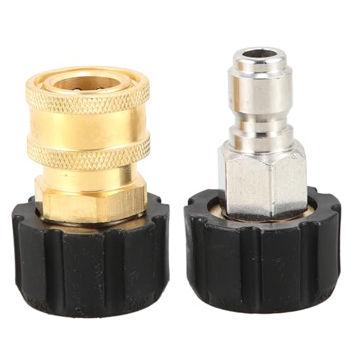 Ciieeo 2 Stück Teiliges Schnellkupplung Adapter Set für Hochdruckreiniger Kupfer Hochdruckschlauch Verbinder Kompakt Vielseitig Kompatibel Robust und Langlebig von Ciieeo