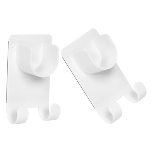 Ciieeo 2 Stück Teiliges Selbstklebendes Gardinenstangenhalter aus Nagelfreie Bohrfreie Duschvorhanghalterung mit Doppeltem Haken Stabiler Wandhalter für Glatte Fliesen Marmor und von Ciieeo