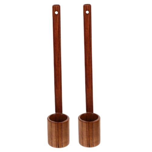 Ciieeo 2 Stück Teiliges Vintage Holz Weinkelle mit Langem Griff Flachem Boden Präzisem Messlöffel für Öl Essig Sojasauce Robuste Handgeschliffene Schöpflöffel für Stilvolles Ausgießen von Ciieeo