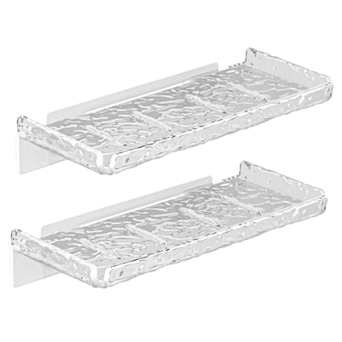 Ciieeo 2 Stück Teiliges Wandmontiertes Badezimmer Regal aus Stabilem Pet Transparentes Modernes Aufbewahrungsregal ohne Bohren Schwebendes Wandboard für Bad Küche und Büro Langlebig und Ciieeo 2 Stück Teiliges Wandmontiertes Badezimmer Regal aus Stabilem Pet Transparentes Modernes Aufbewahrungsregal ohne Bohren Schwebendes Wandboard für Bad Küche und Büro Langlebig und von Ciieeo