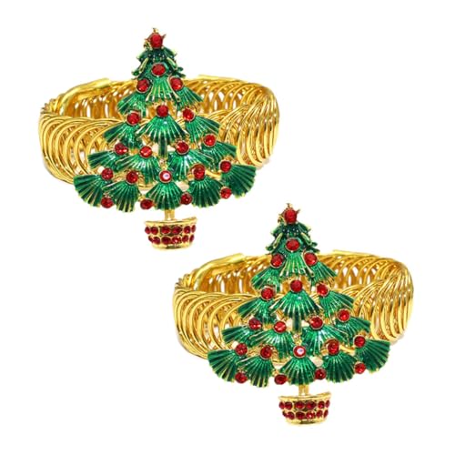 Ciieeo 2 Stück Weihnachtliche Vorhang Raffhalter aus Rostfreiem Metall mit Federschnalle Dekorative Gardinenhalter Tannenbaum Form Einfache Montage ohne Bohren Eleganter Fenster von Ciieeo