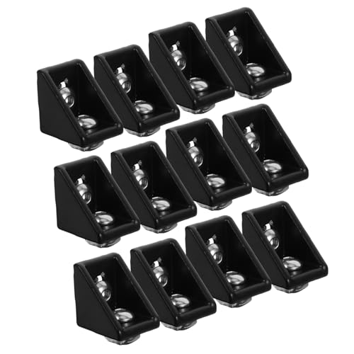Ciieeo 20 Sätze Teiliges Aluminiumprofil Winkelverbinder Eckverbinder Schwarz für Nut Aluminiumprofile Stabile Konstruktion Kompakt Einfache Montage Modernes Design von Ciieeo