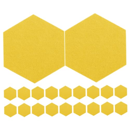 Ciieeo 20 Stück Teiliges Gelbes Sechseckiges Filz pinnwand Schallabsorbierende Akustik deko wandpaneele Geräuschreduzierend Multifunktionale Memo tafel für Büro Klassenzimmer Einfache von Ciieeo