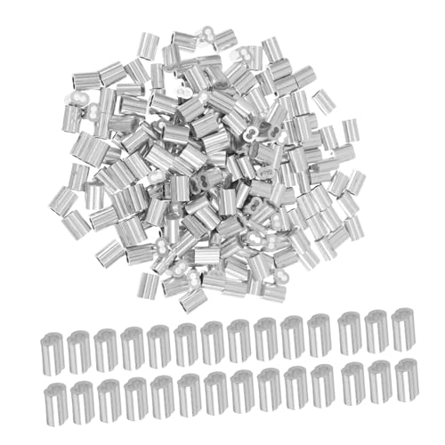 Ciieeo 200 Stück Aluminium Crimpschlaufen Hülsen Crimp Hülsen für Drahtseil Projekte Verstärkte Kabelverbindungen für Zuverlässige Anwendungen von Ciieeo