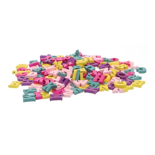 Ciieeo 200 Stück Teiliges Bunte Holzscheiben mit Englischen Buchstaben Leichte und Glatte Alphabet Holzchips Vielseitig zum Basteln für Wand Fenster und Tischdekoration Sowie von Ciieeo