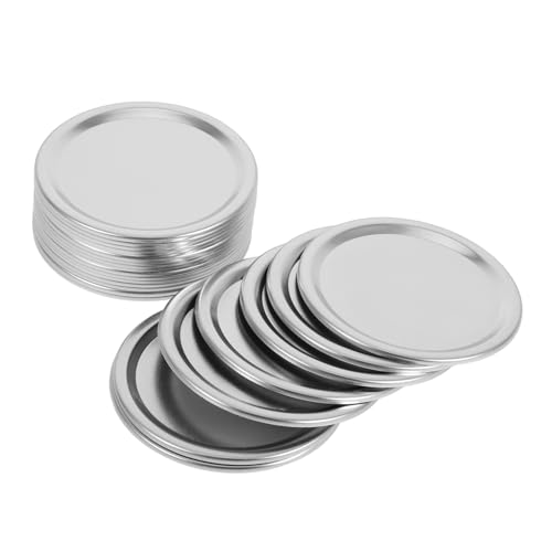 Ciieeo 24 Stück Teiliges Einmachglasdeckel aus Langlebigem Weißblech Passend für Regular Mouth Einmachgläser Glatte Oberfläche Praktische Vorratsbehälterabdeckung für Sichere Ciieeo 24 Stück Teiliges Einmachglasdeckel aus Langlebigem Weißblech Passend für Regular Mouth Einmachgläser Glatte Oberfläche Praktische Vorratsbehälterabdeckung für Sichere von Ciieeo