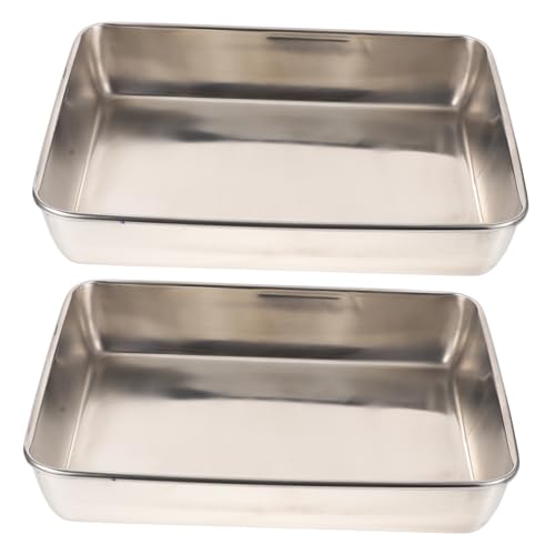 Ciieeo 2Stücke Multifunktionale Tücherablagen Backplatten für Küchen Cafés Restaurants Lebensmittellagerung Rostfreier Stahl Vielseitig Einsetzbar von Ciieeo