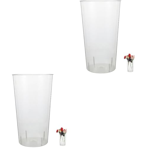 Ciieeo 2st Transparente Acrylvase Container Dekoration Anlage Dekorative Klare Vase Orchidee Länglich Gefälschte Hängende Blumen Golddekor Empfindliche Vase Bodenvase Groß Zylindervase von Ciieeo