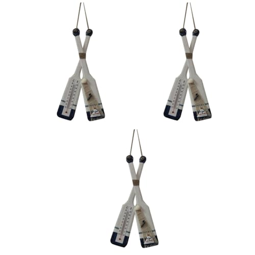 Ciieeo 3 STK Holzthermometer Miniboot Vasen Netz Dekorationen Am Meer Spielzeugboot Nautisch Paddeln Muschel Stranddekorationen Bootsruder Boot in Ruderform von Ciieeo