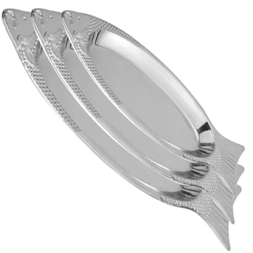 Ciieeo 3 Stück Fischservierplatte Teilig mit Magnet Einzigartiges Fischdesign für Ansprechende Präsentation von Speisen für Aufbewahrung und Mikrowelle von Ciieeo
