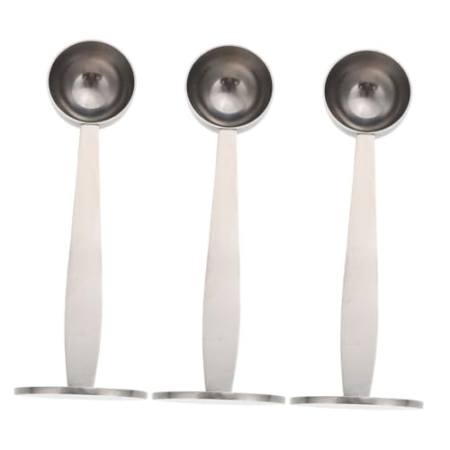 Ciieeo 3 Stück Kaffeelöffelstampfer rostfrei werkzeug Zwei-in-Eins-Kaffeelöffel Kaffeestampfer aus Edelstahl Espresso -Manipulation Tamper-Löffel für Kaffee Silver von Ciieeo