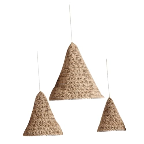 Ciieeo 3 Stück Teiliges Boho Handgewebtes Pendelleuchten Baumwoll-leinen-seil Leichte Macrame Lampenschirme für Schlafzimmer Wohnzimmer Dekorative Deckenleuchte Einfache Montage von Ciieeo