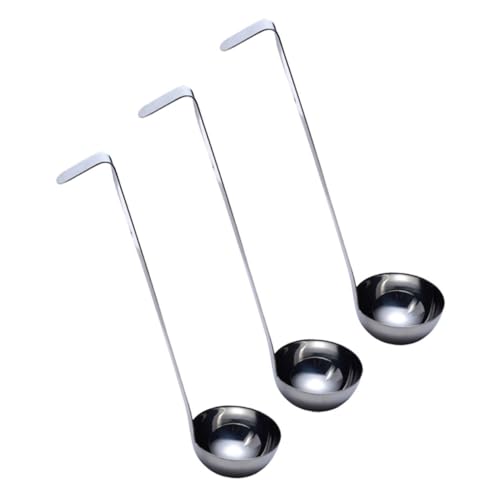 Ciieeo 3 Stück Teiliges Edelstahl Suppenkellen mit Dicke Ergonomische Griffe Fassungsvermögen Langlebige Wiederverwendbare Schöpflöffel für Küche Restaurant und Buffet von Ciieeo