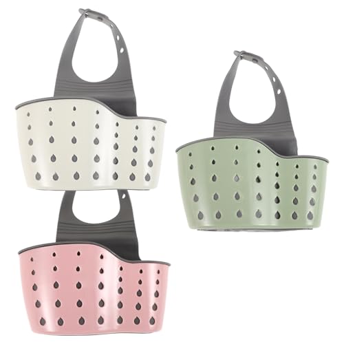Ciieeo 3 Stück Teiliges Küchenspüle Abtropfgestell mit Doppelstock Design Hängender Organizer für Schwämme Seifen und Kleine Utensilien für Küche und Badezimmer Grün Beige von Ciieeo