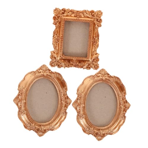 Ciieeo 3 Stück Teiliges Magnetisches Gold Oval Rechteck für DIY Muschel Trockenblumen-display Kühlschrank Magnetrahmen für Urlaubsfotos und Wohnkultur von Ciieeo