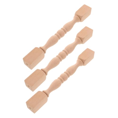 Ciieeo 3 Stück Teiliges Unbehandelte Holz Finials für DIY Projekte Dekorative Holz Endstücke für Möbel Vorhangstangen und Treppenhaus Hartholz Khaki Ciieeo 3 Stück Teiliges Unbehandelte Holz Finials für DIY Projekte Dekorative Holz Endstücke für Möbel Vorhangstangen und Treppenhaus Hartholz Khaki von Ciieeo