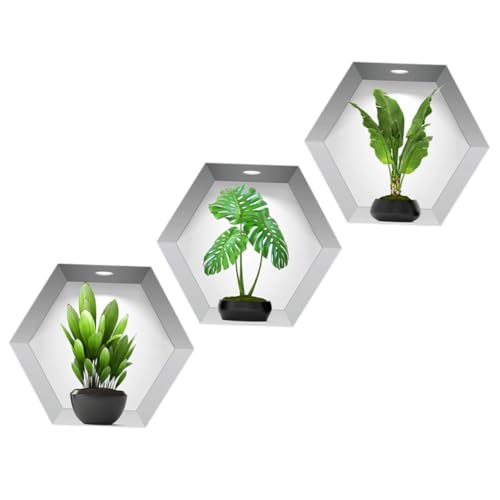 Ciieeo 3 Stück Teiliges Wandtattoo Bonsai Pflanze Selbstklebende Realistische Fensterdeko für Wohnzimmer Schlafzimmer Büro Grüne Pflanzen Wandsticker Einfache Montage Warme von Ciieeo