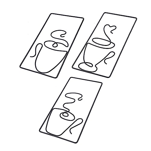 Ciieeo 3Stücke Kaffeetassen Wandkunst Metall Wanddeko für Wohnzimmer und Küche Einzigartige Wandornamente für Kreative Raumgestaltung Dekorative Skulpturen und Wanddekoration von Ciieeo