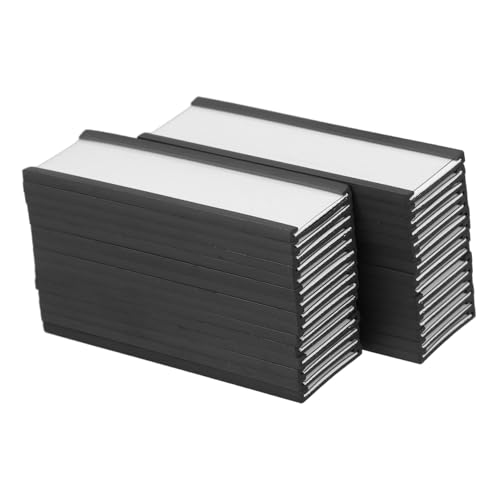 Ciieeo 30 Stück Etikettenhalter Etiketten Aktenschrank Metall Selbstklebende Etiketten Schranketiketten Werkzeugkasten Magnetische Etiketten Schubladenetiketten von Ciieeo