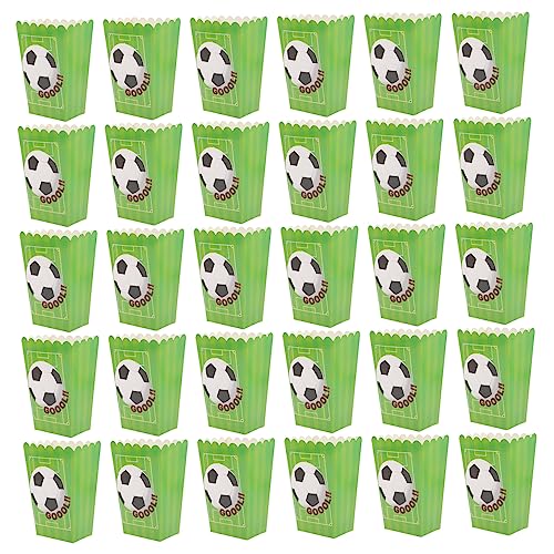 Ciieeo Popcorn-eimer Für Filmabende Fußballmuster 30 Stück Popcornbehälter Für Erwachsene Jungen Und Mädchen von Ciieeo