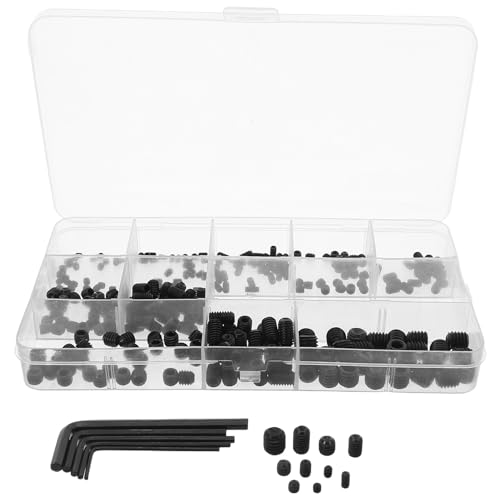 Ciieeo 300-teiliges metrisches SAE-Schraubensortiment für Badezimmerarmaturen, Türgriffe, Sechskant-Madenschrauben aus Edelstahl für die Reparatur von Heimhalterungen, M4/5/8/6 von Ciieeo
