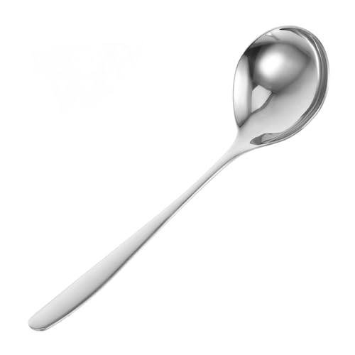 Ciieeo 304-punkte-suppenlöffel Salatlöffel Portion Servierlöffel Kulinarischer Löffel Schöpflöffel Buffet-servierbesteck Reiskocherlöffel Suppenkellenhalter Esslöffel Edelstahl 304 Silber von Ciieeo